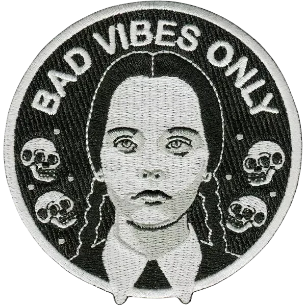 Patch Thermocollant "Bad Vibes Only - Wednesday Addams" | La Barbuda