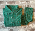 Blouse Fluide en Rayonne Verte | Imprimé Géométrique | Vintage Contemporain