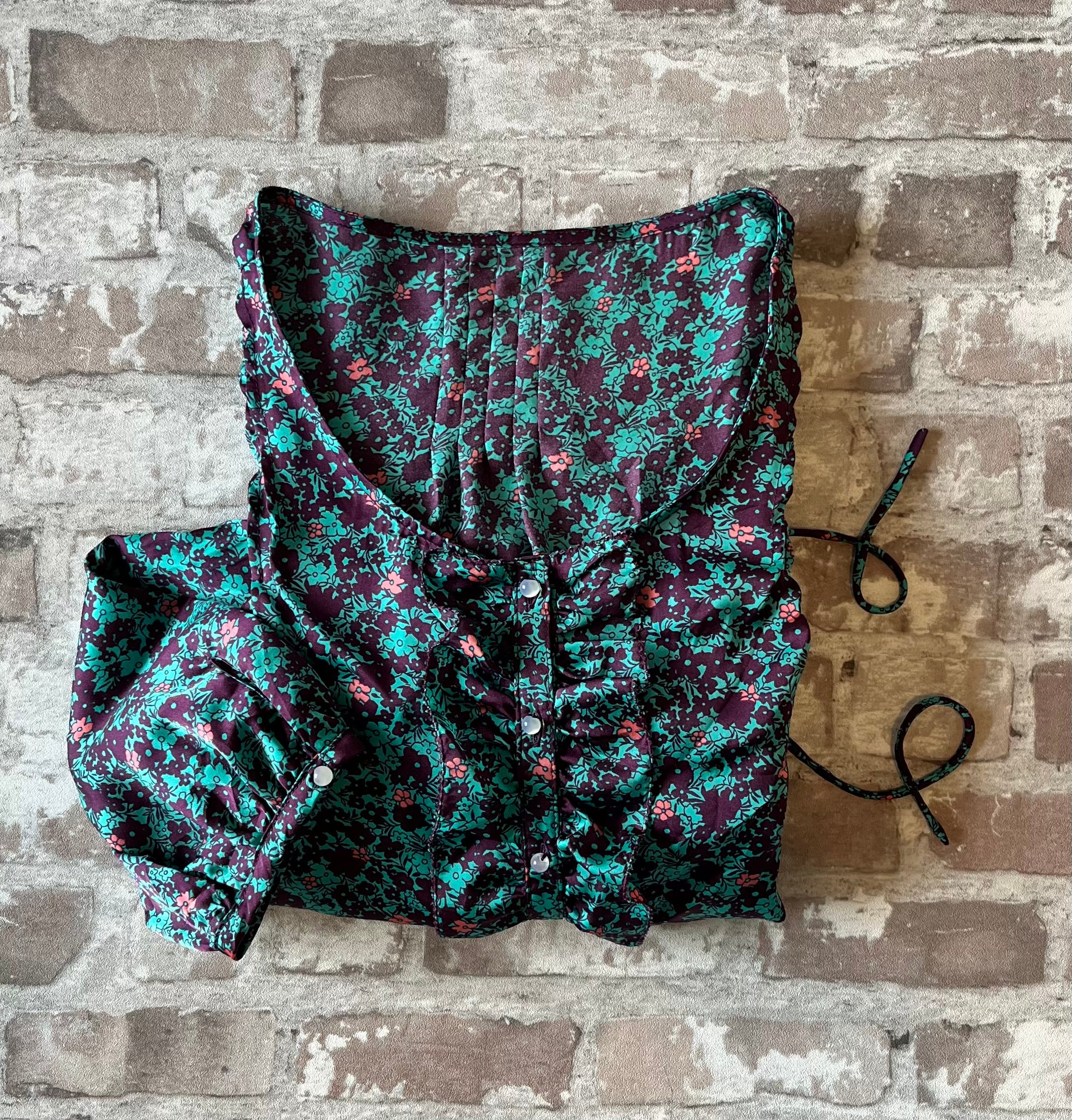 Blouse Vintage Tokyo Garden | Imprimé Floral Dark Liberty | Design Itokin | Japon
