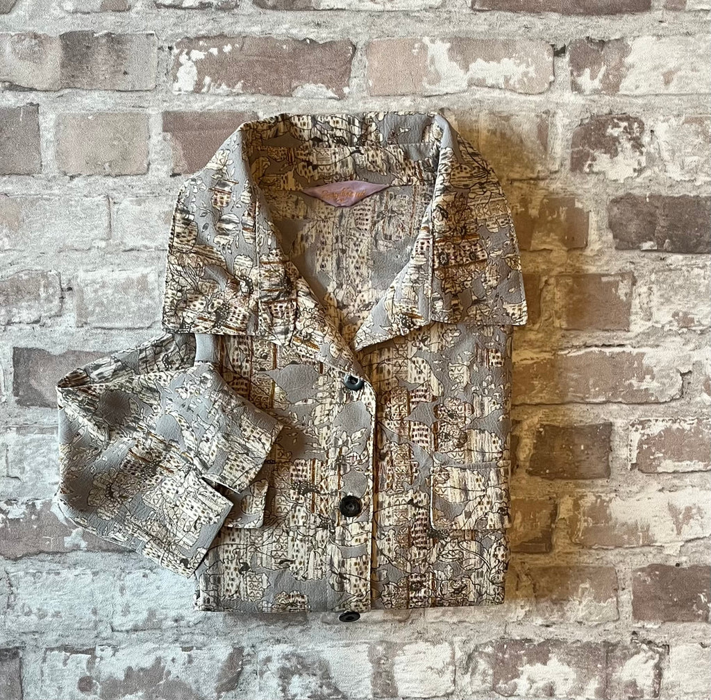 Blouse Vintage | Imprimé Floral Abstrait  | Party Friend | Japon