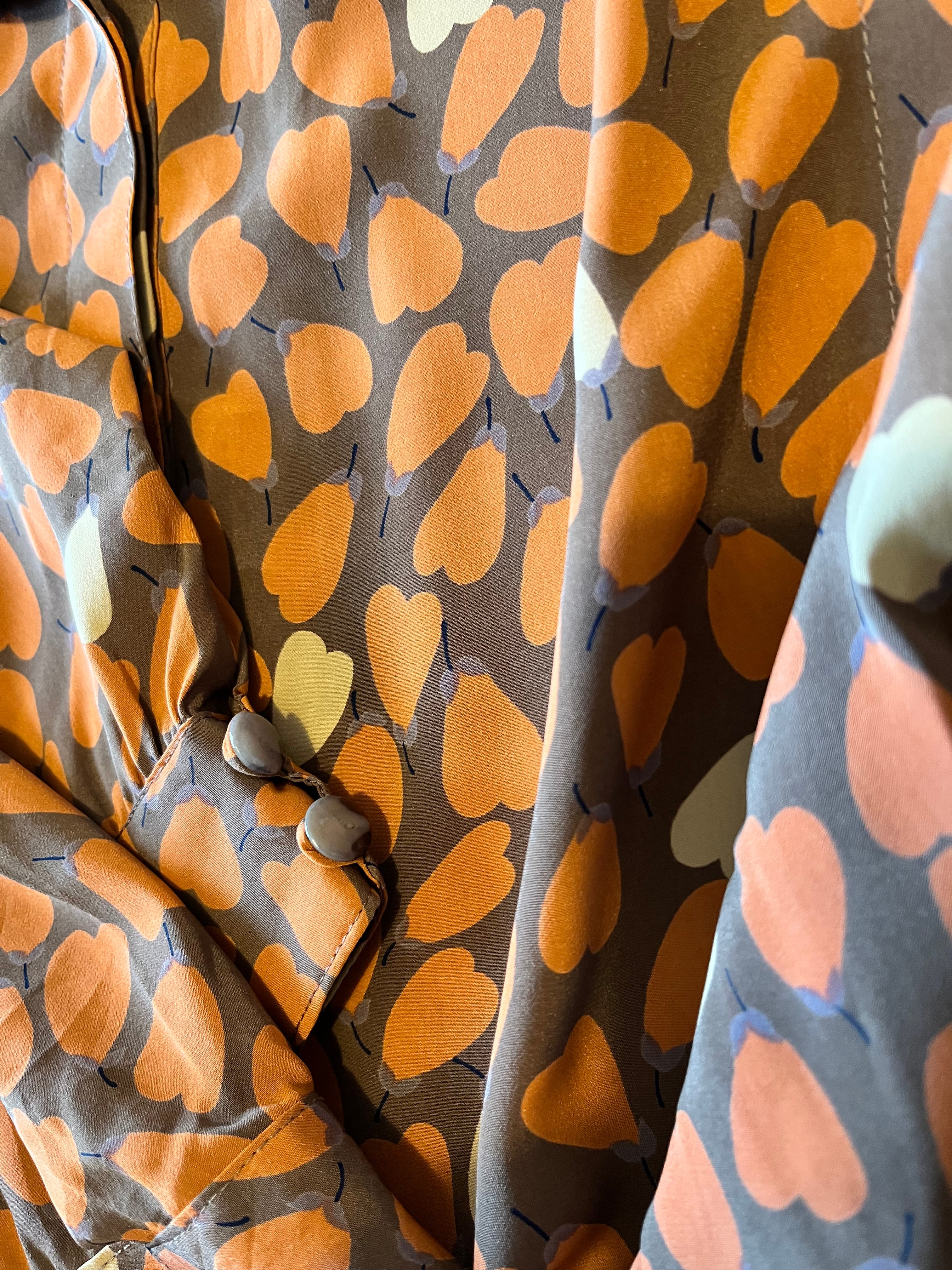 Blouse Vintage Charming Seoul Imprimé Coeurs & Poires | 80s 90s | Style Working Girl | Corée du Sud / imprimé et boutons