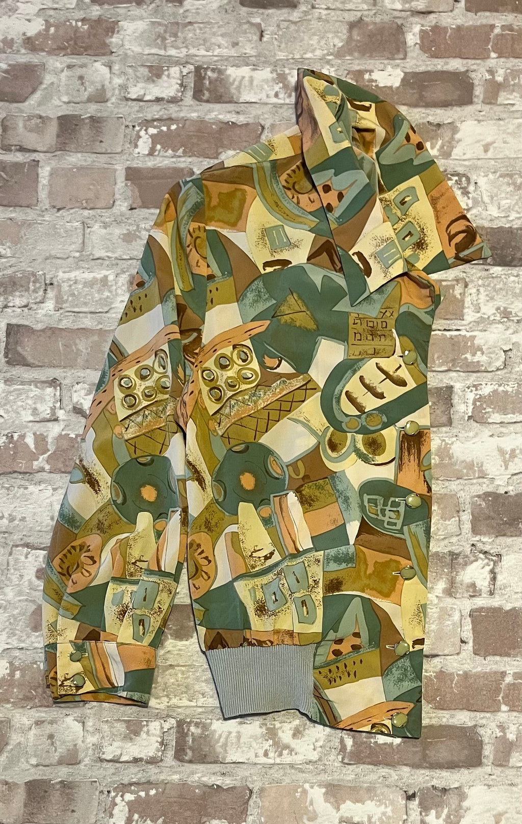 Blouse Vintage | Marsa | Imprimé Abstrait & Bord-Côte | 80s | Japon / profil