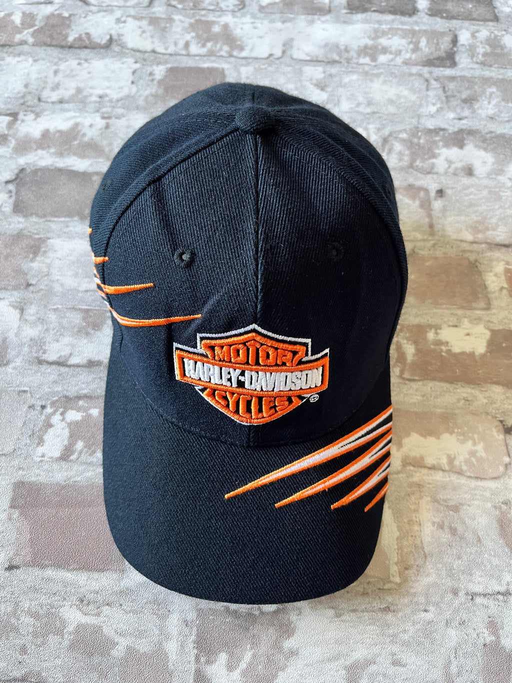 Casquette Vintage | Harley Davidson | Logo Bar & Shiel 3D | Coupe A-Frame & Velcro | USA