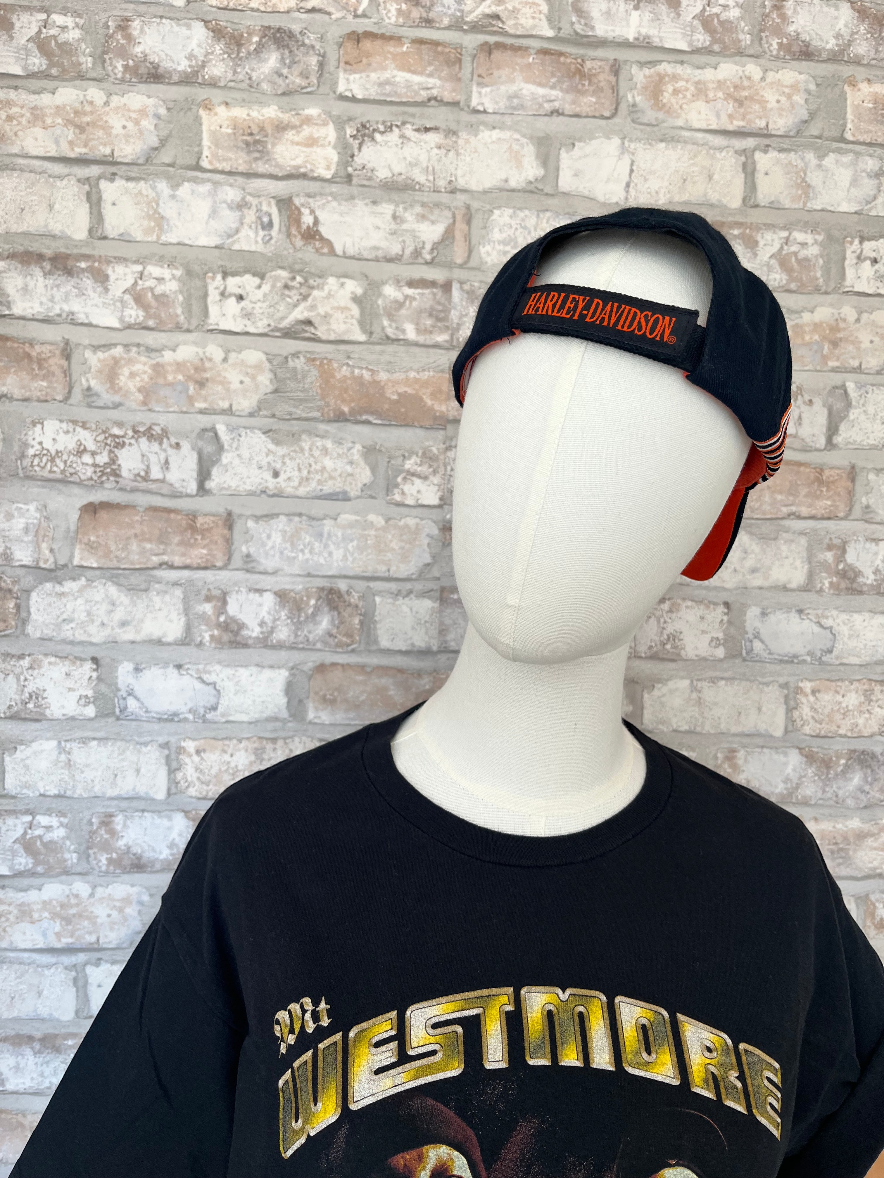 Casquette Vintage | Harley Davidson | Logo Bar & Shiel 3D | Coupe A-Frame & Velcro | USA | GRADE A