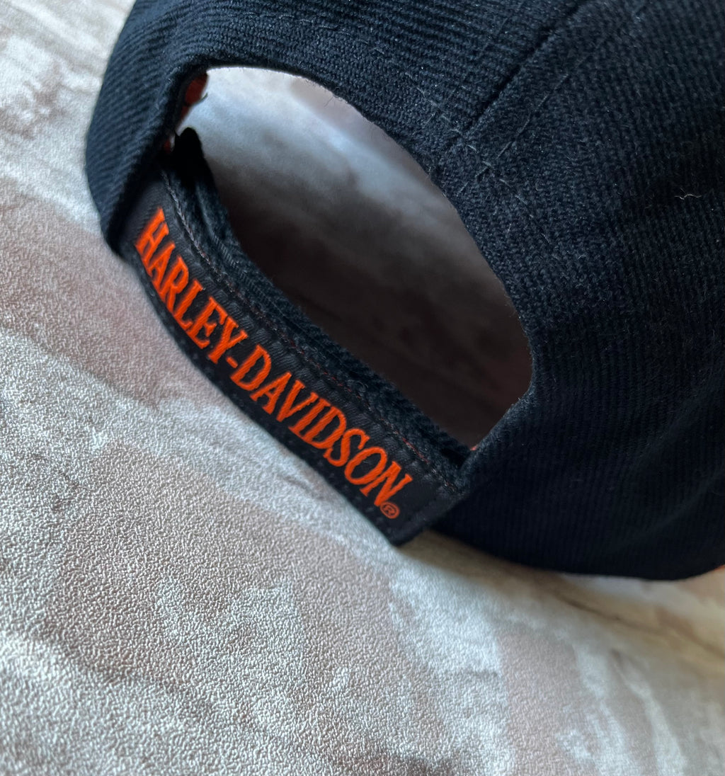 Casquette Vintage | Harley Davidson | Logo Bar & Shiel 3D | Coupe A-Frame & Velcro | USA / arrière