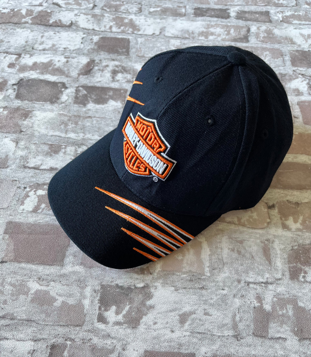 Casquette Vintage | Harley Davidson | Logo Bar & Shiel 3D | Coupe A-Frame & Velcro | USA
