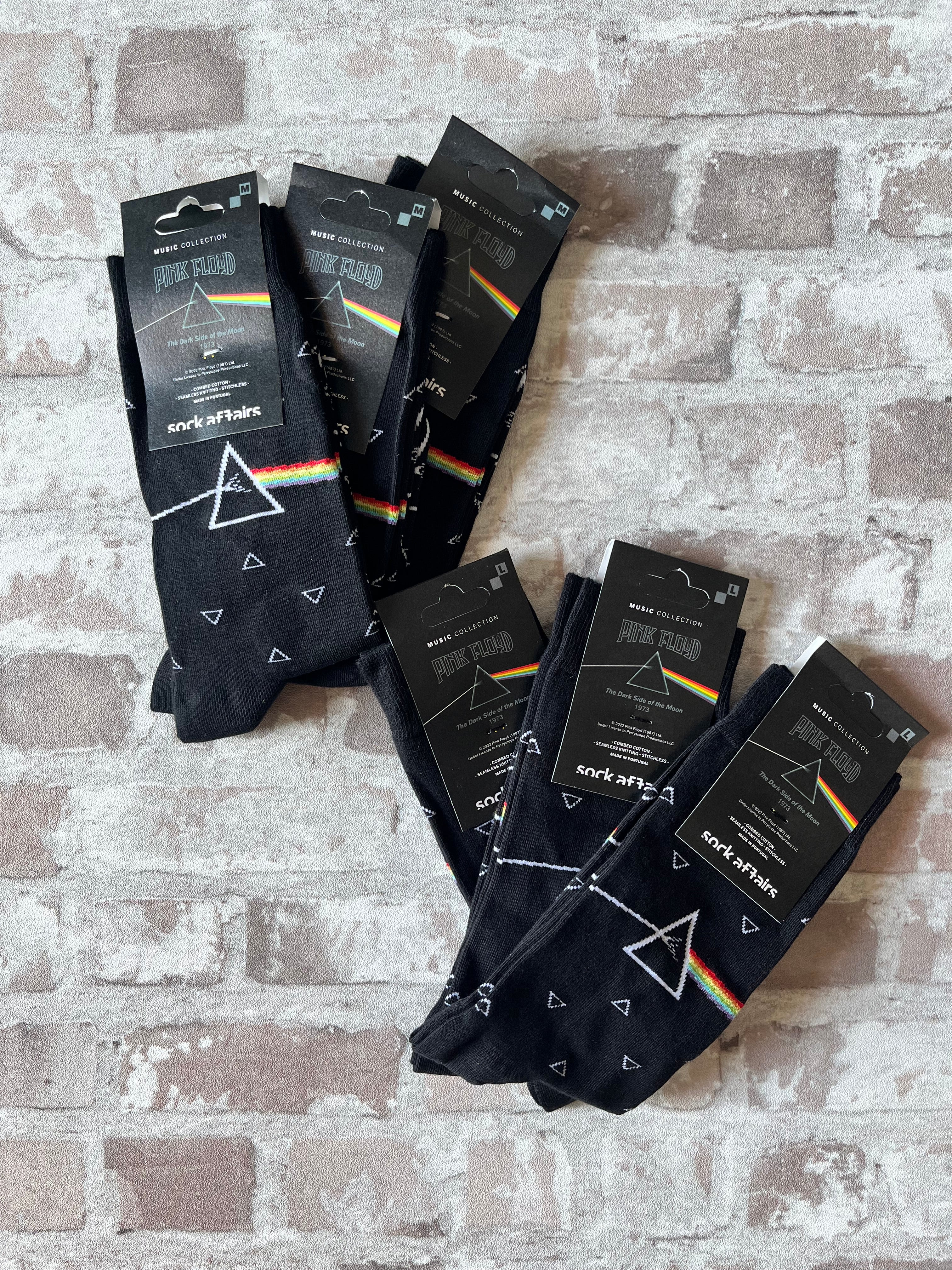 Chaussettes Sock Affairs - Pink Floyd Dark Side (Taille 36-40) | Style Rock/ à plat empilées