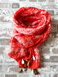 Chèche IKKS Orange Mandarine & Motifs Bandana | Voile de coton Urban Chic