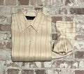 Chemise Vintage | 100% Soie | Linda Allard Ellen Tracy | Ivoire Rayée Noir | Hong Kong