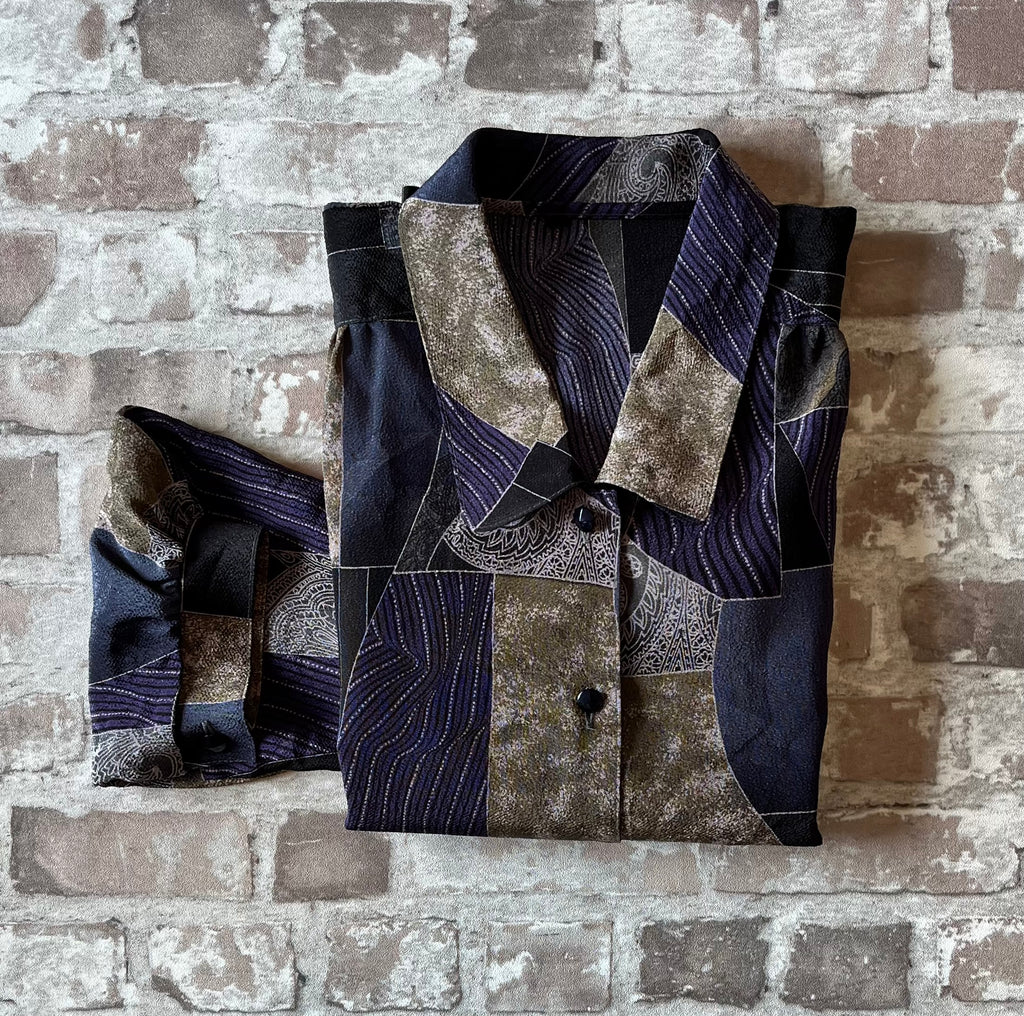 Chemise Vintage | Motif Patchwork Abstrait & Paisley | Japon