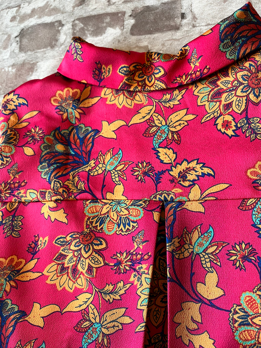Chemise Fluide | Imprimé Paisley Rose Fuchsia | Pleione | Vietnam / dos