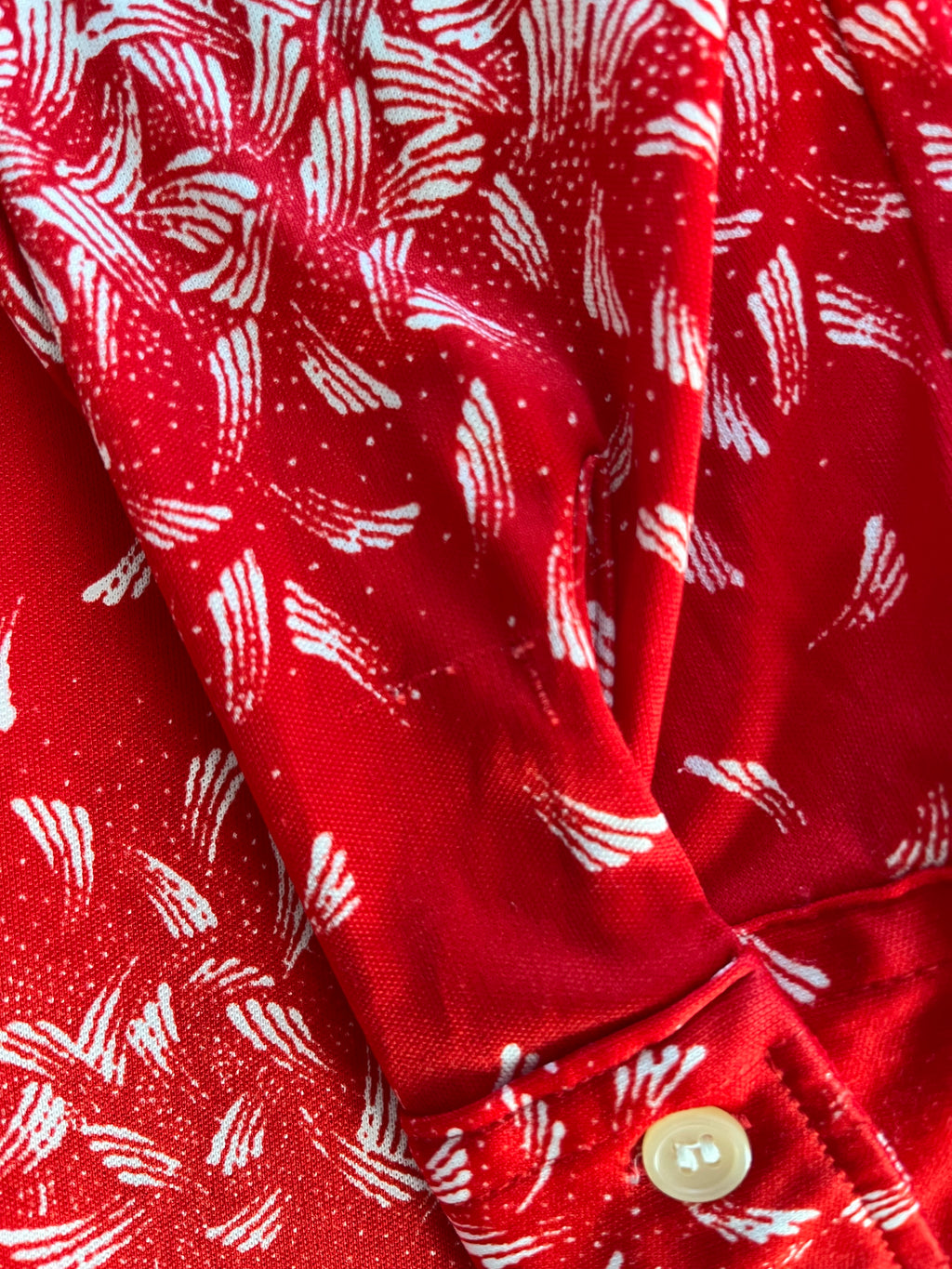 Chemise Vintage Japonaise 70s | Rouge à motif Graphique & Col Pelle à Tarte | S FR - Grade B