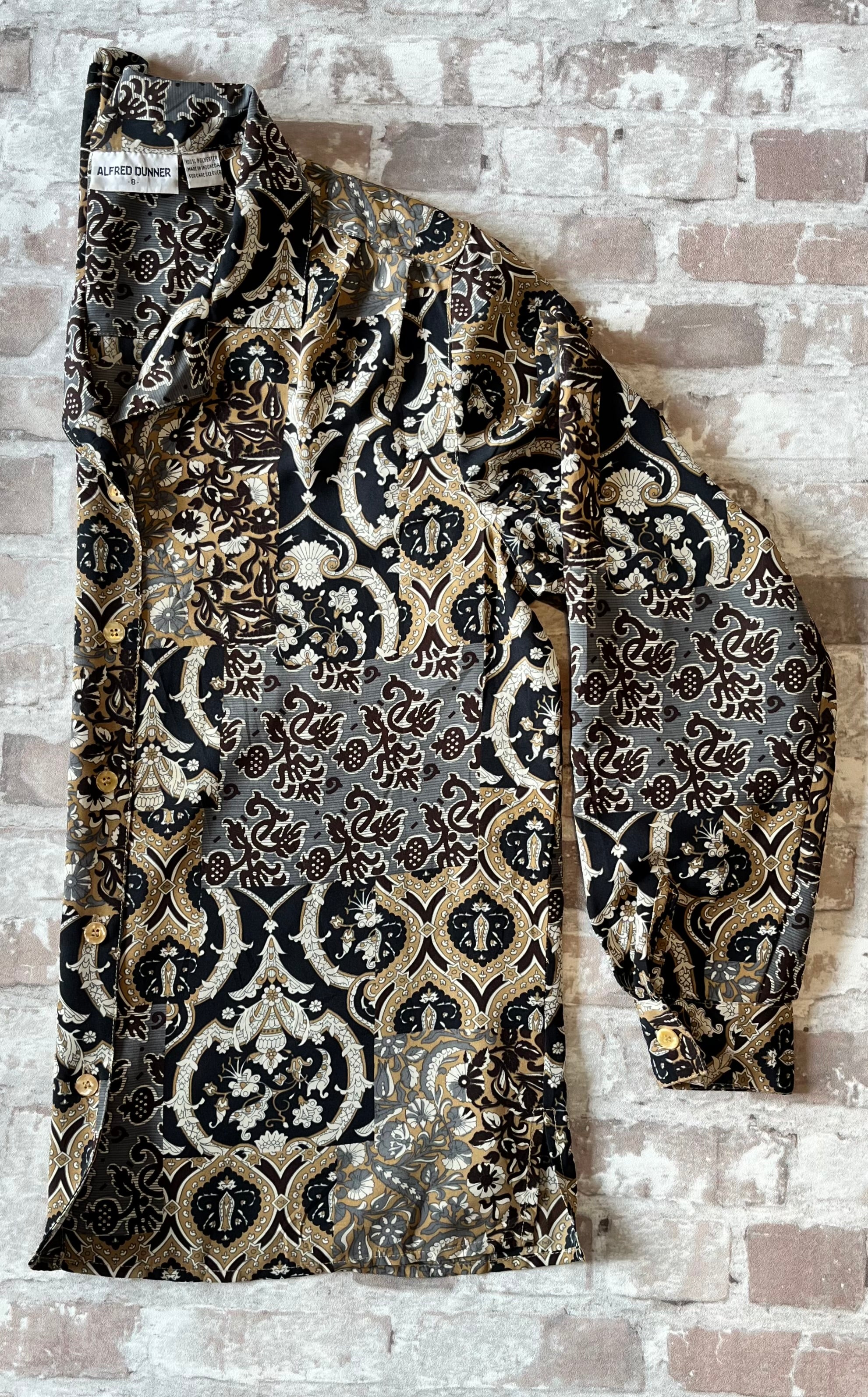 Chemise Vintage 90s | Alfred Dunner | Imprimé Patchwork Paisley & Baroque | USA / profil