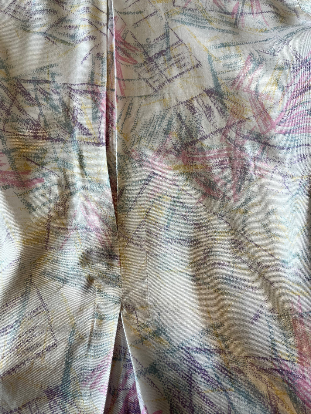 Chemise Vintage | Imprimé Abstrait Pastel | 80s 90s | Calypso / détails pinces dos