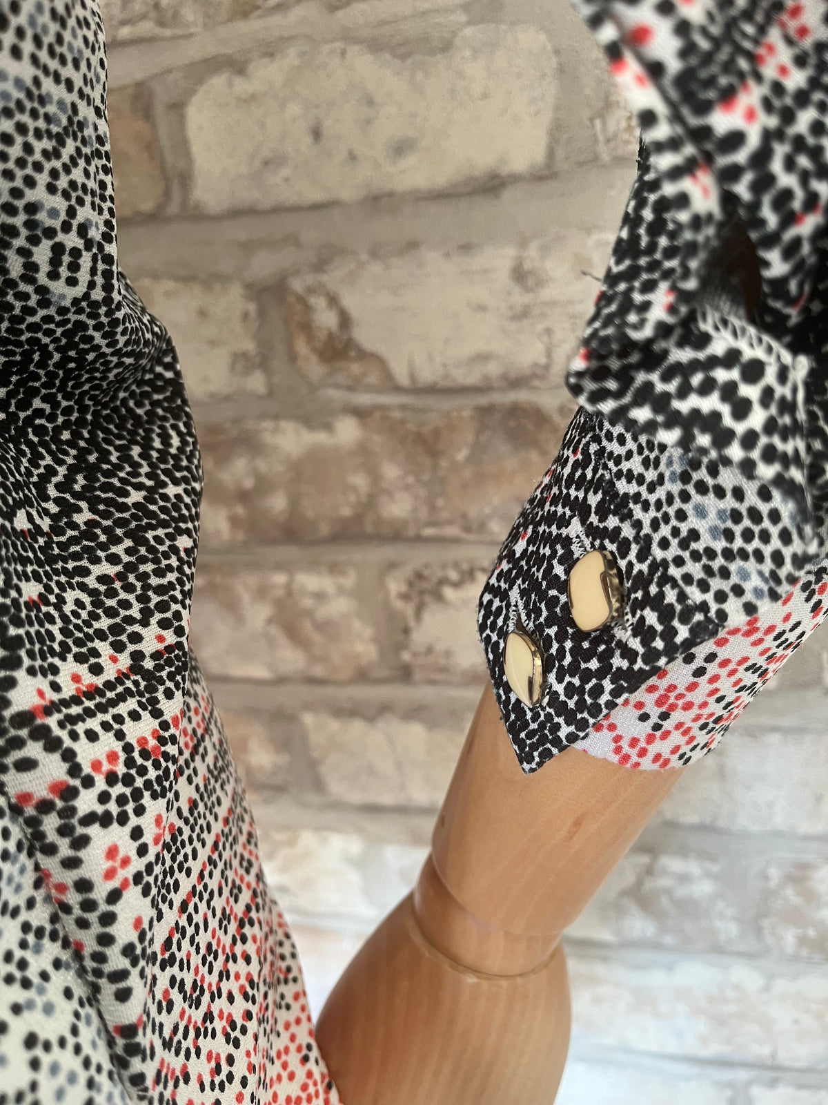 Chemise Vintage | Imprimé Pointilliste 70s | 36/38 FR - Grade B