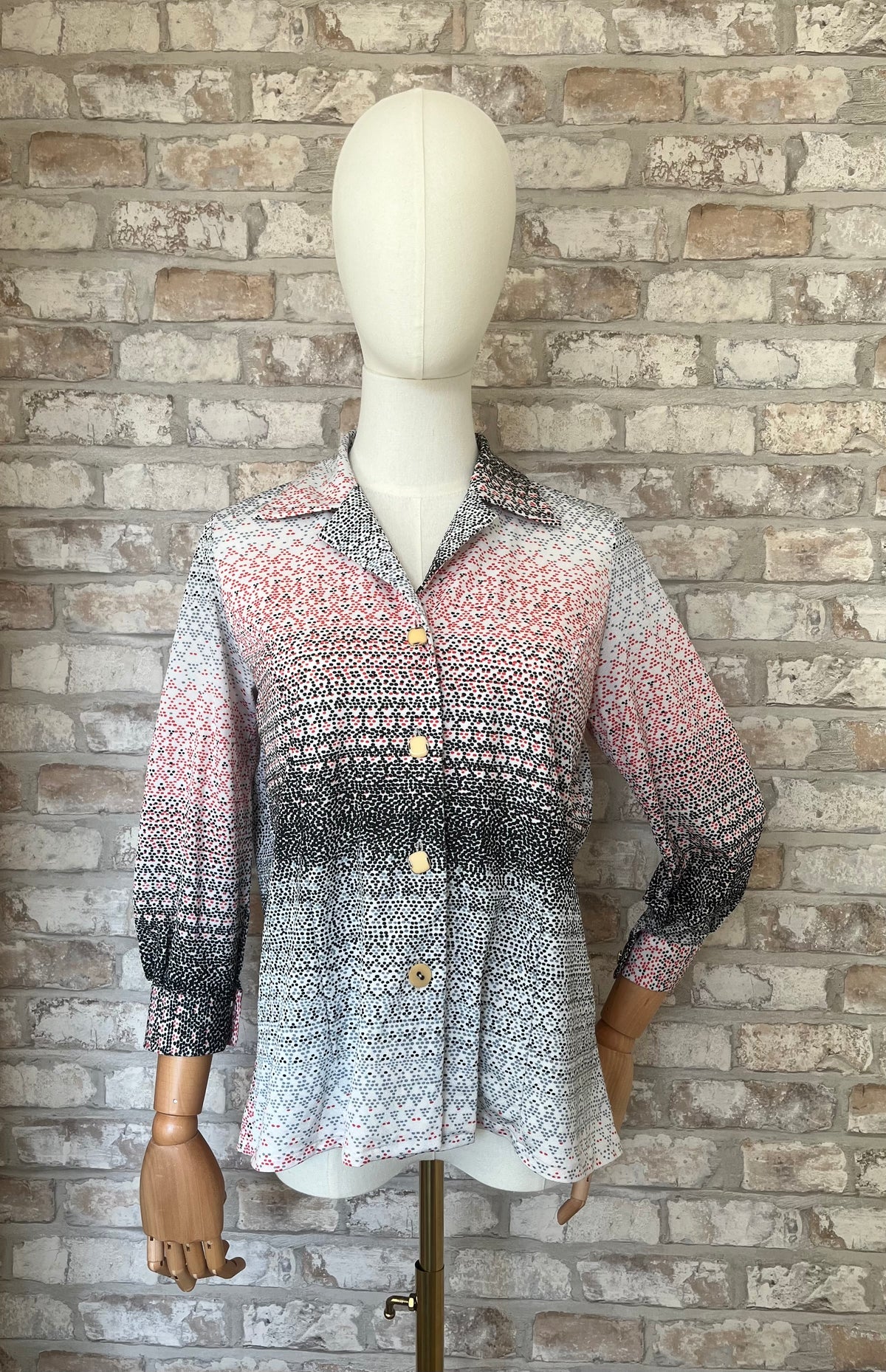Chemise Vintage | Imprimé Pointilliste 70s | 36/38 FR - Grade B