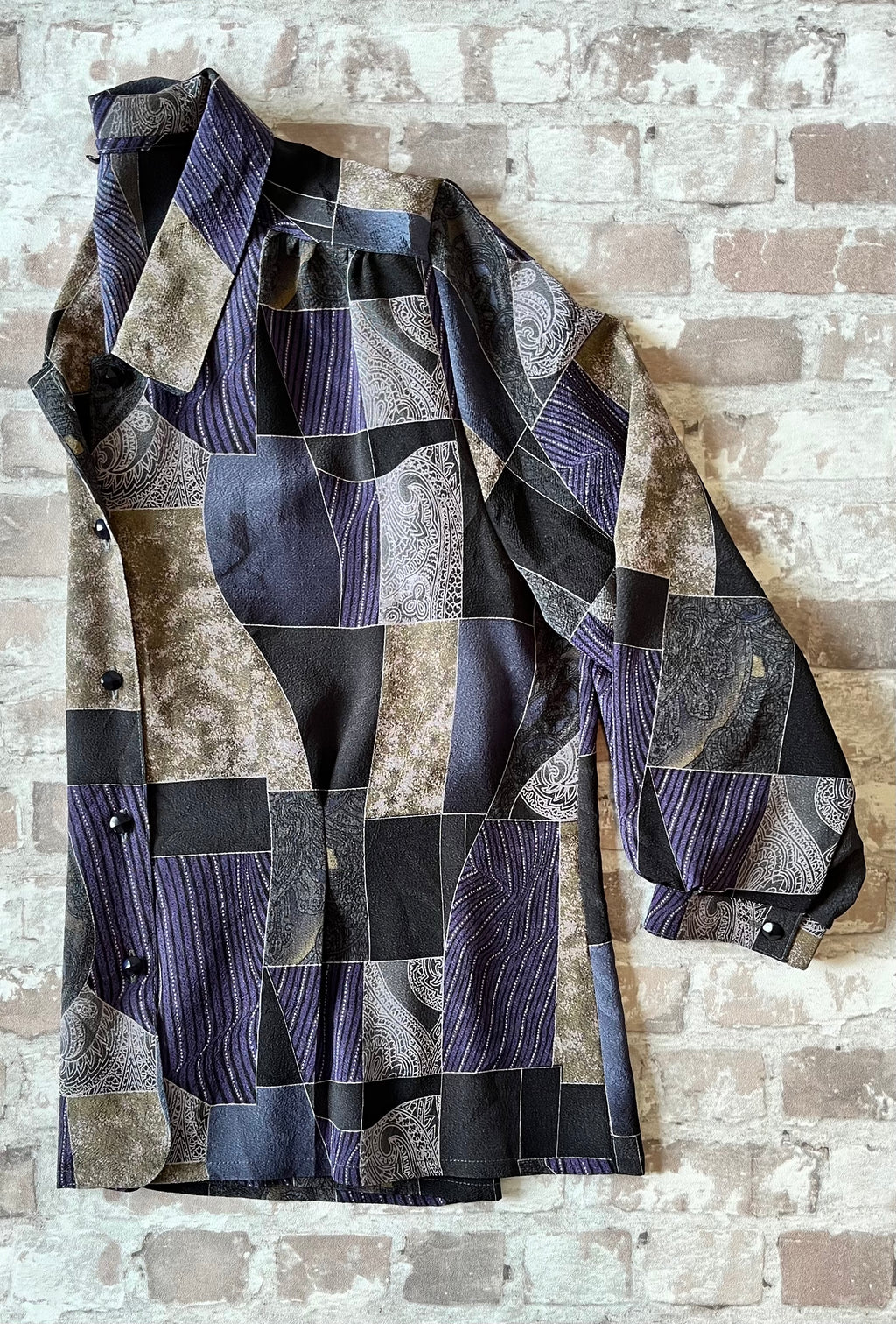 Chemise Vintage | Motif Patchwork Abstrait & Paisley | Japon / profil