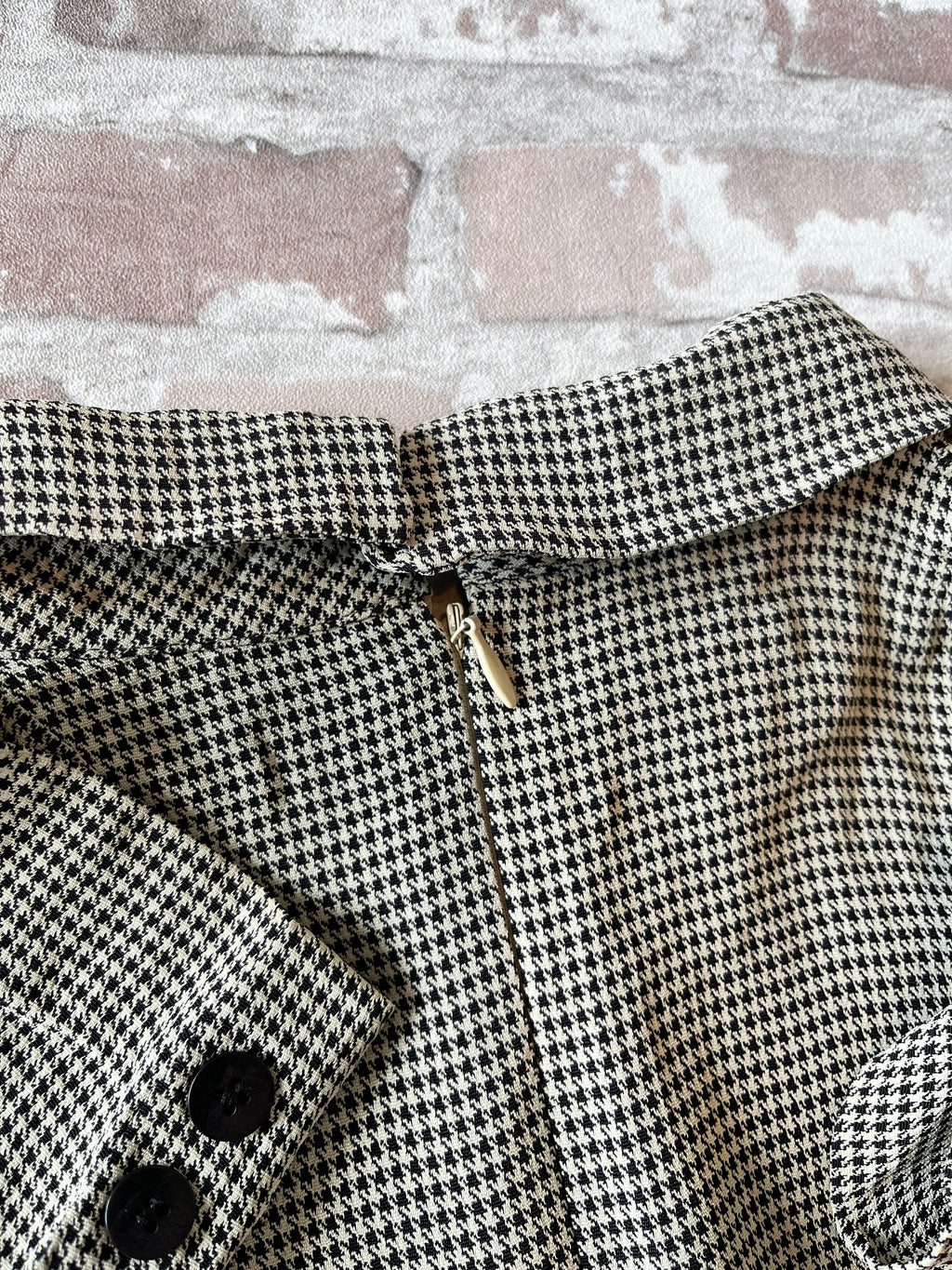 Chemisier Vintage | Pied de Poule | ReView | Japon / col et zip dos