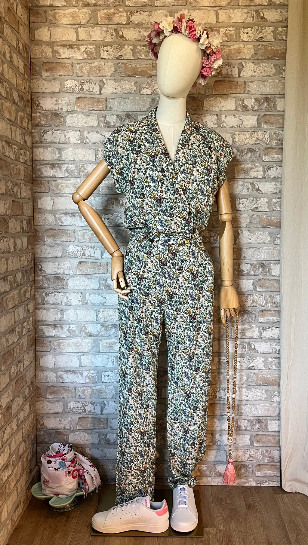 Combinaison Pantalon Fluide Bohème Fleurie | Naf Naf | Imprimé Floral Liberty