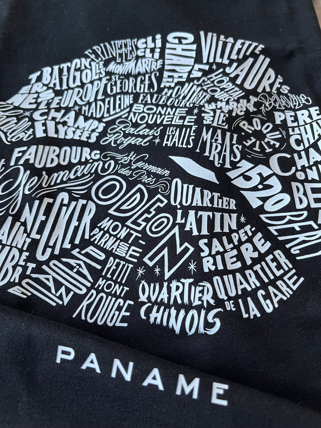 Gros plan Tshirt Grafitee Quartiers de Paname 