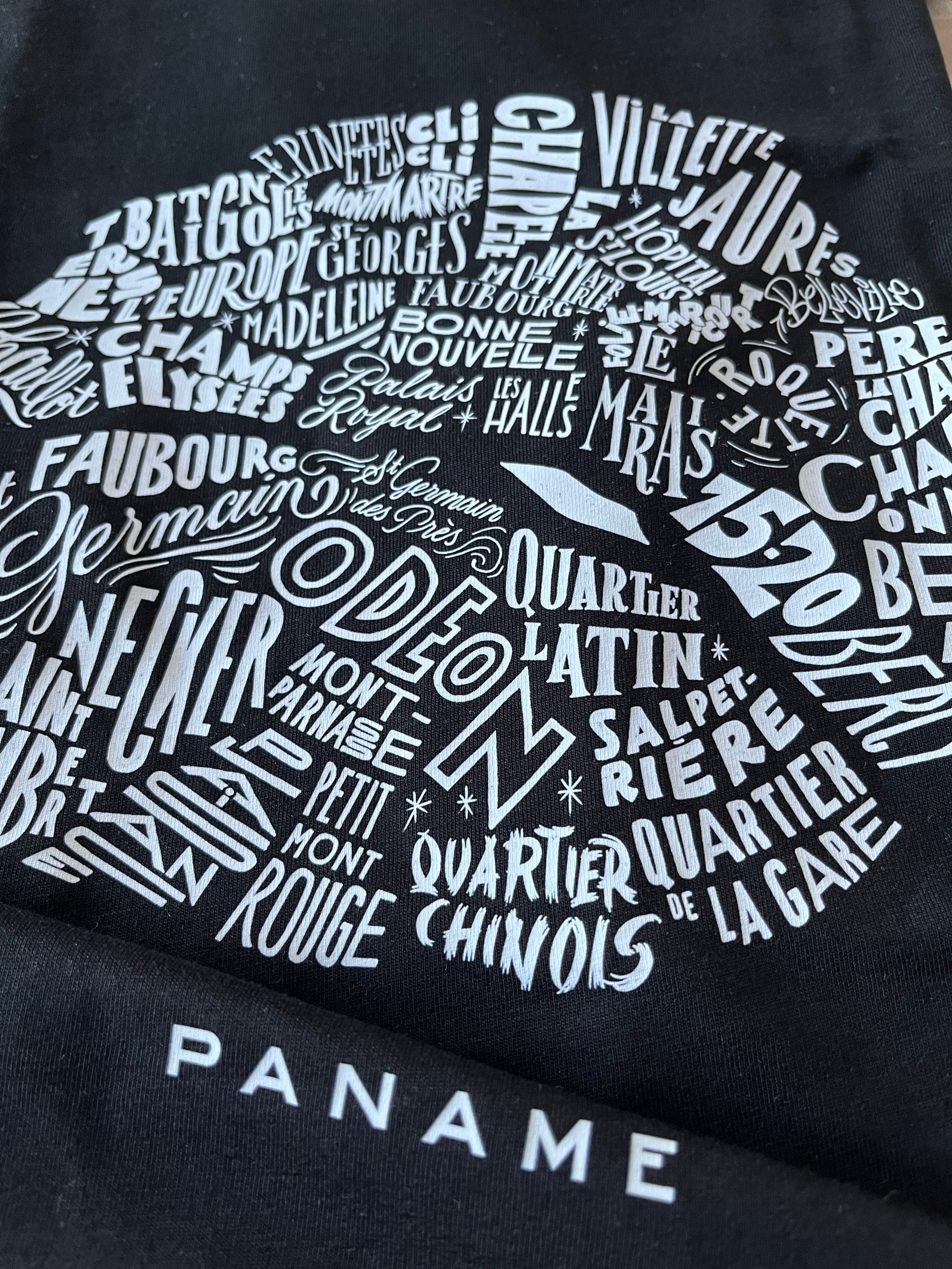 Gros plan Tshirt Grafitee Quartiers de Paname 