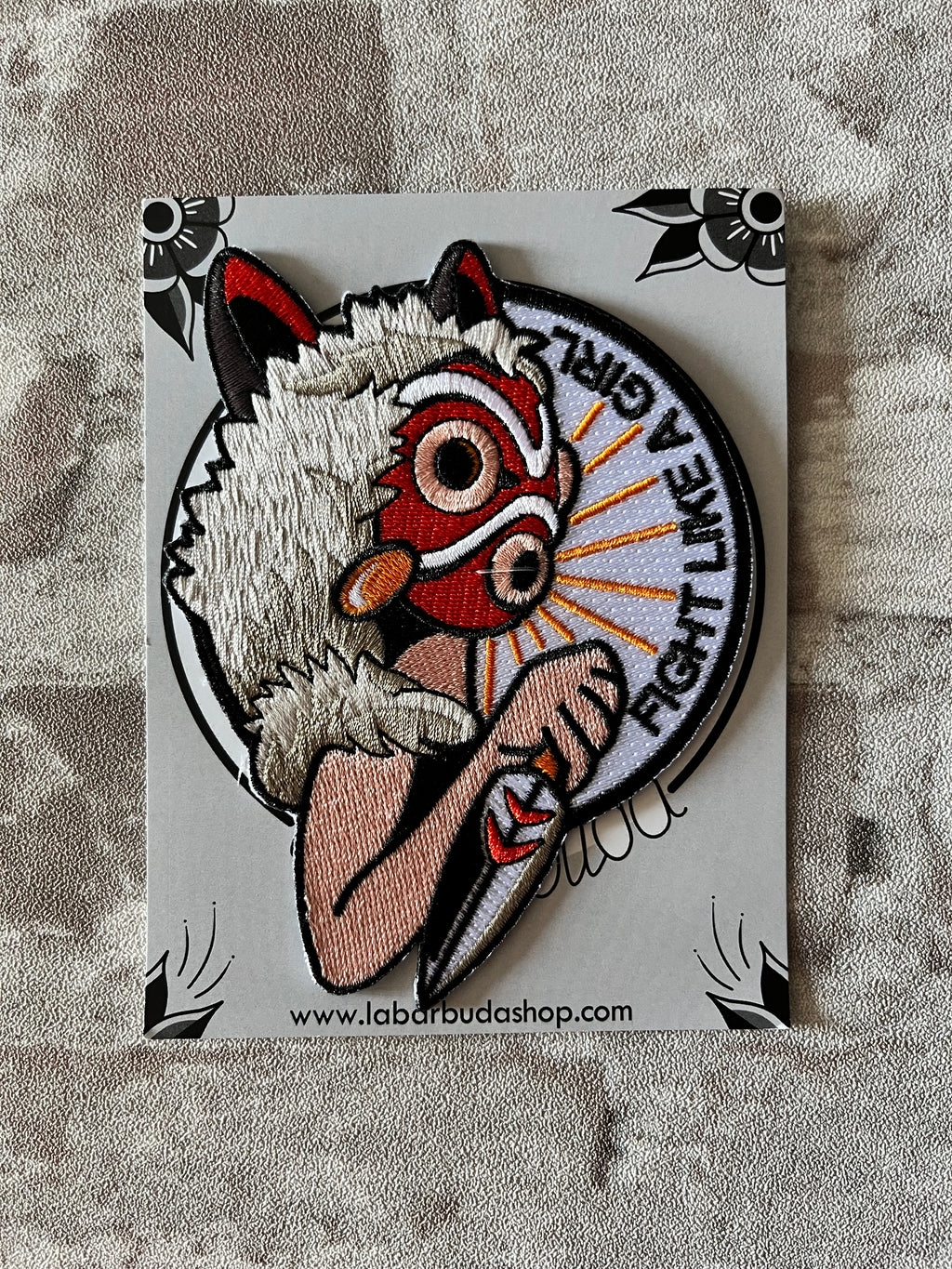 Patch Thermocollant "Fight Like A Girl - Mononoke" | La Barbuda - Produit Neuf