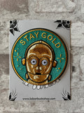 Patch Thermocollant "Stay Gold / C-3PO" | La Barbuda - Produit Neuf