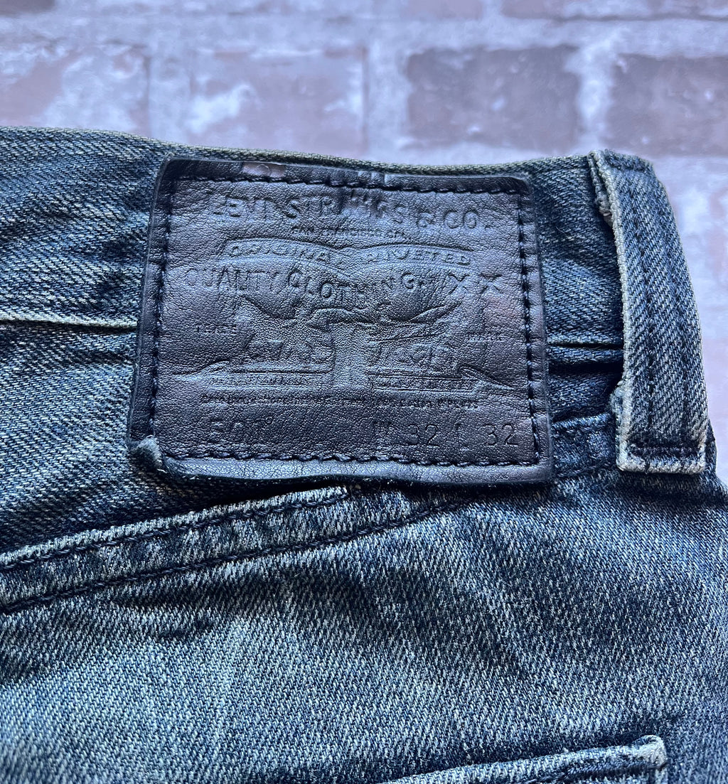 Jean Levi's 501 Original Vintage | Coupe Droite | Gris Washed Black - W32 L32 / jacron noir