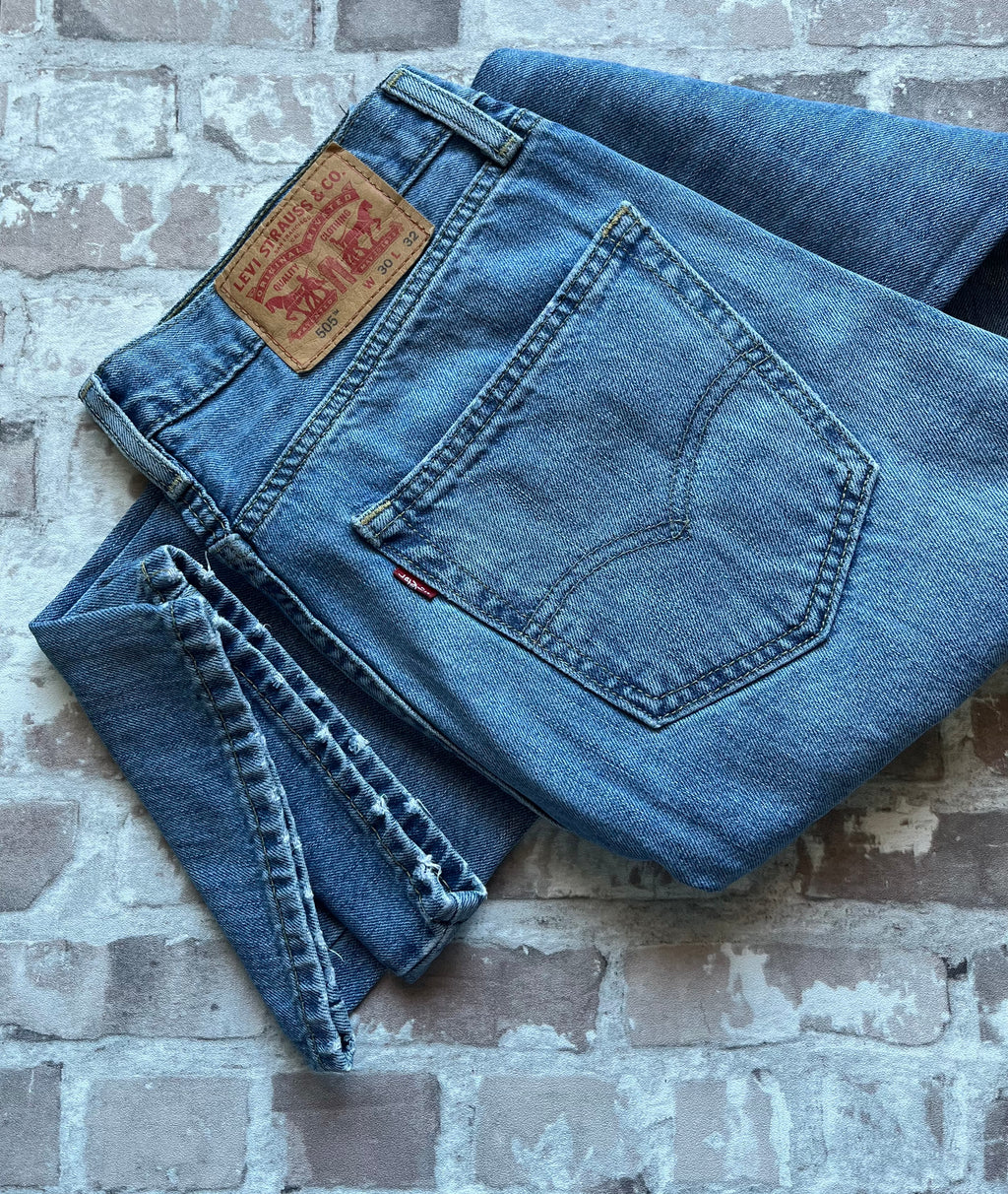 Jean Levi's 505 | Regular Fit | Bleu Lightwash - W30 L32 / poche arrière & jacron