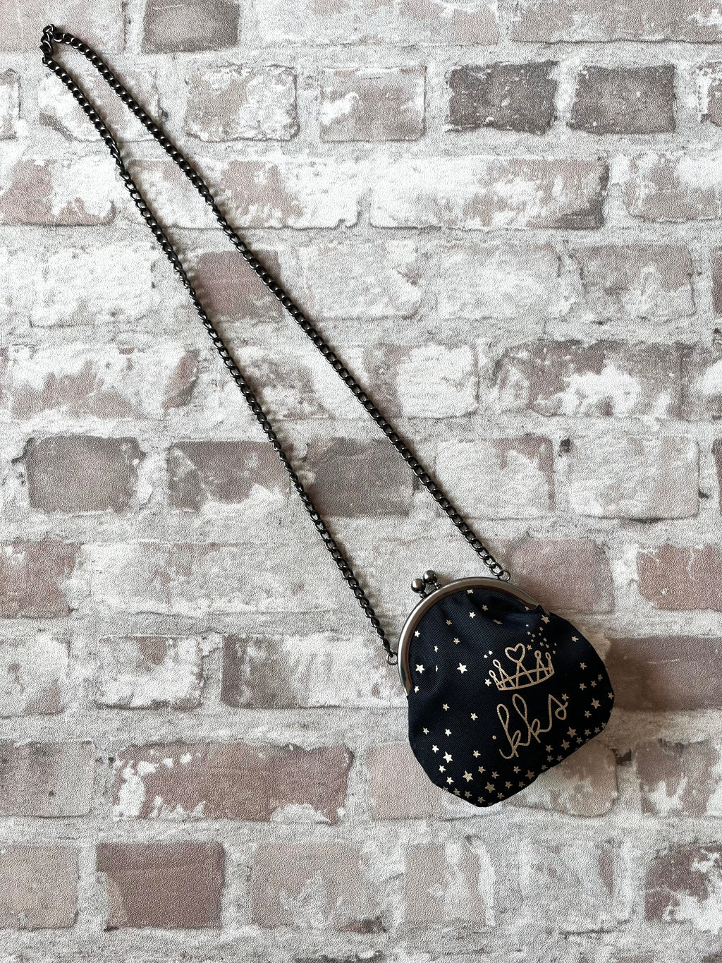Mini Sac Porte-Monnaie Bourse | IKKS | Noir & Étoiles Dorées