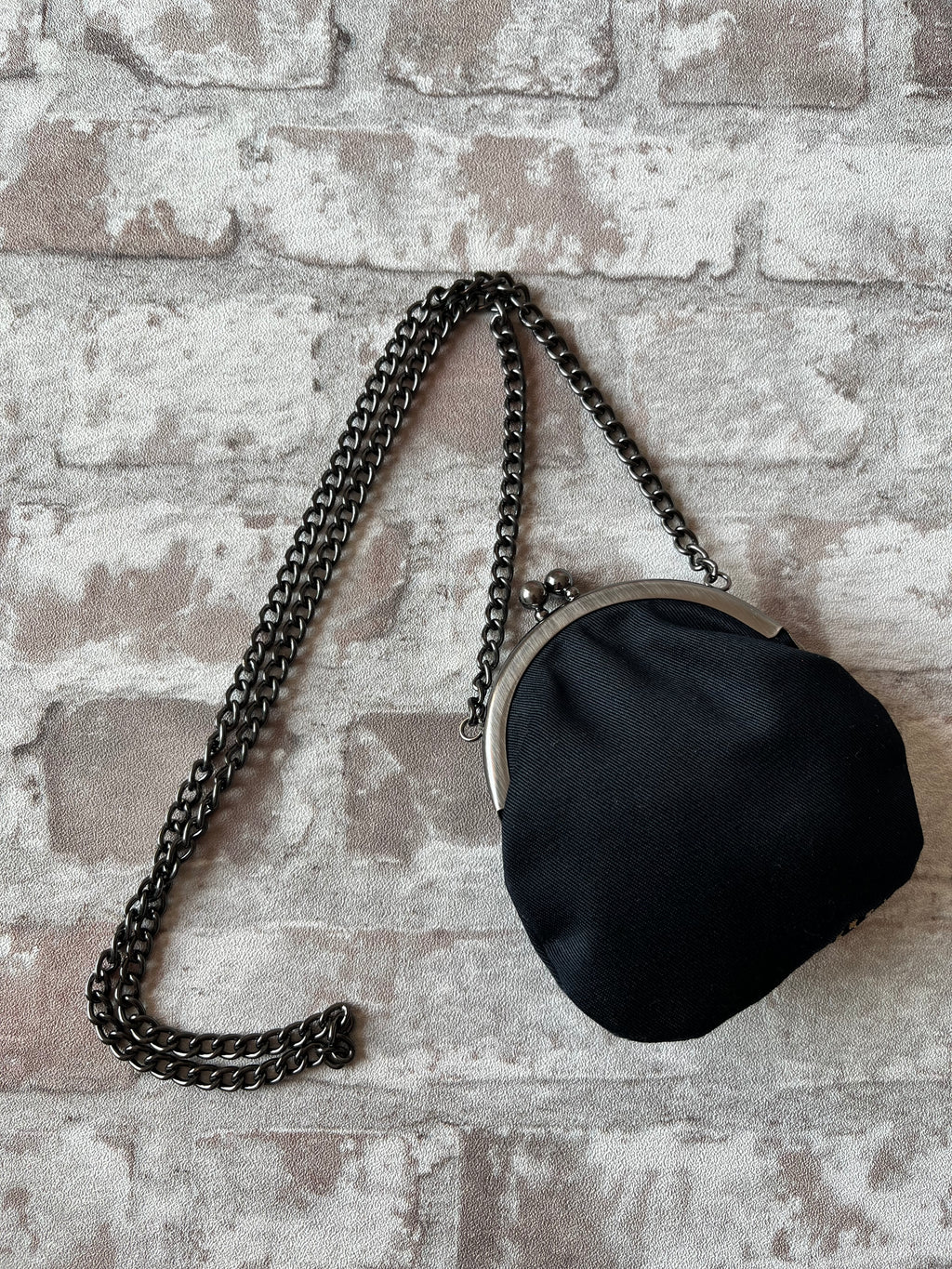Mini Sac Porte-Monnaie Bourse | IKKS | Noir & Étoiles Dorées / arrière
