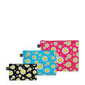 Pochettes Zippées Smiley Flowers x LOQI | Set de 3 