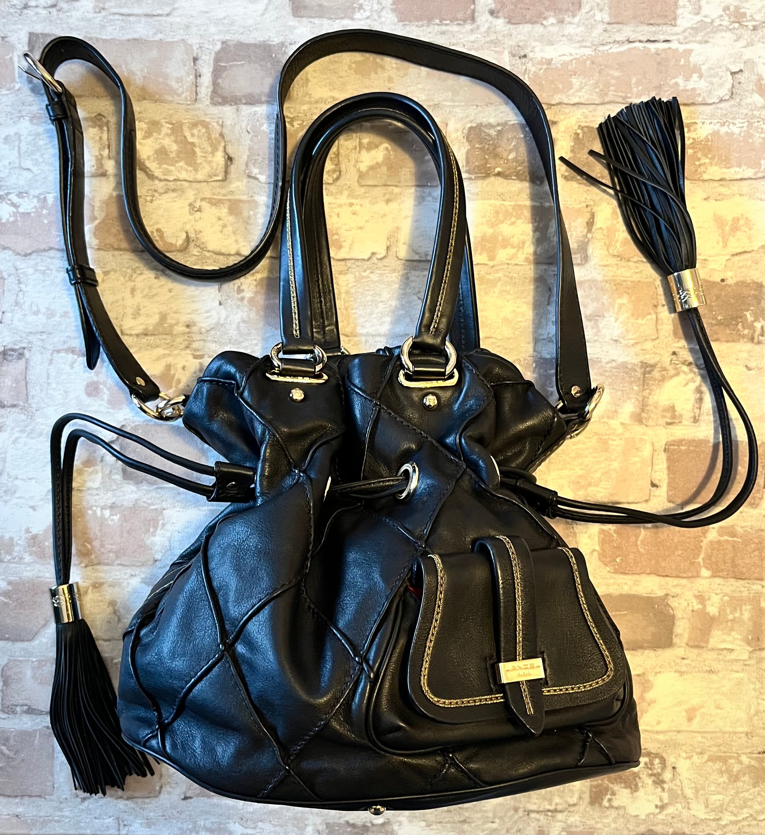 Sac Seau Icône Premier Flirt | Lancel | Cuir de Vachette Matelassé Noir | Vintage