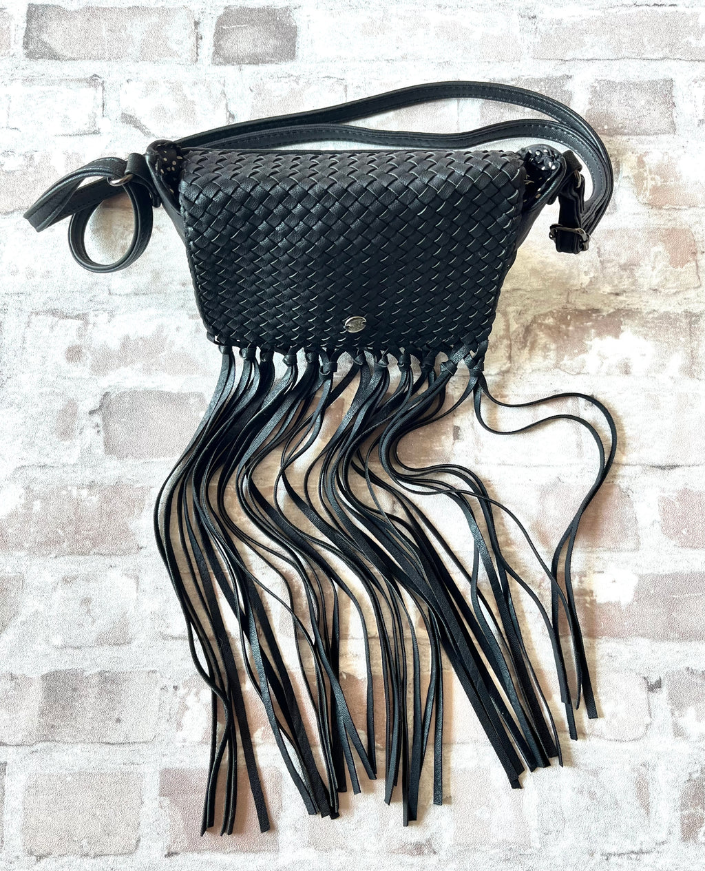 Sac Pochette à Franges WAY by IKKS | Noir Rock & Boho | Bandoulière