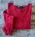 Sweat-Shirt Polo by Ralph Lauren | Custom Tie and Dye Sun Faded Red | Fall-Winter | Vintage 90s, plié à plat