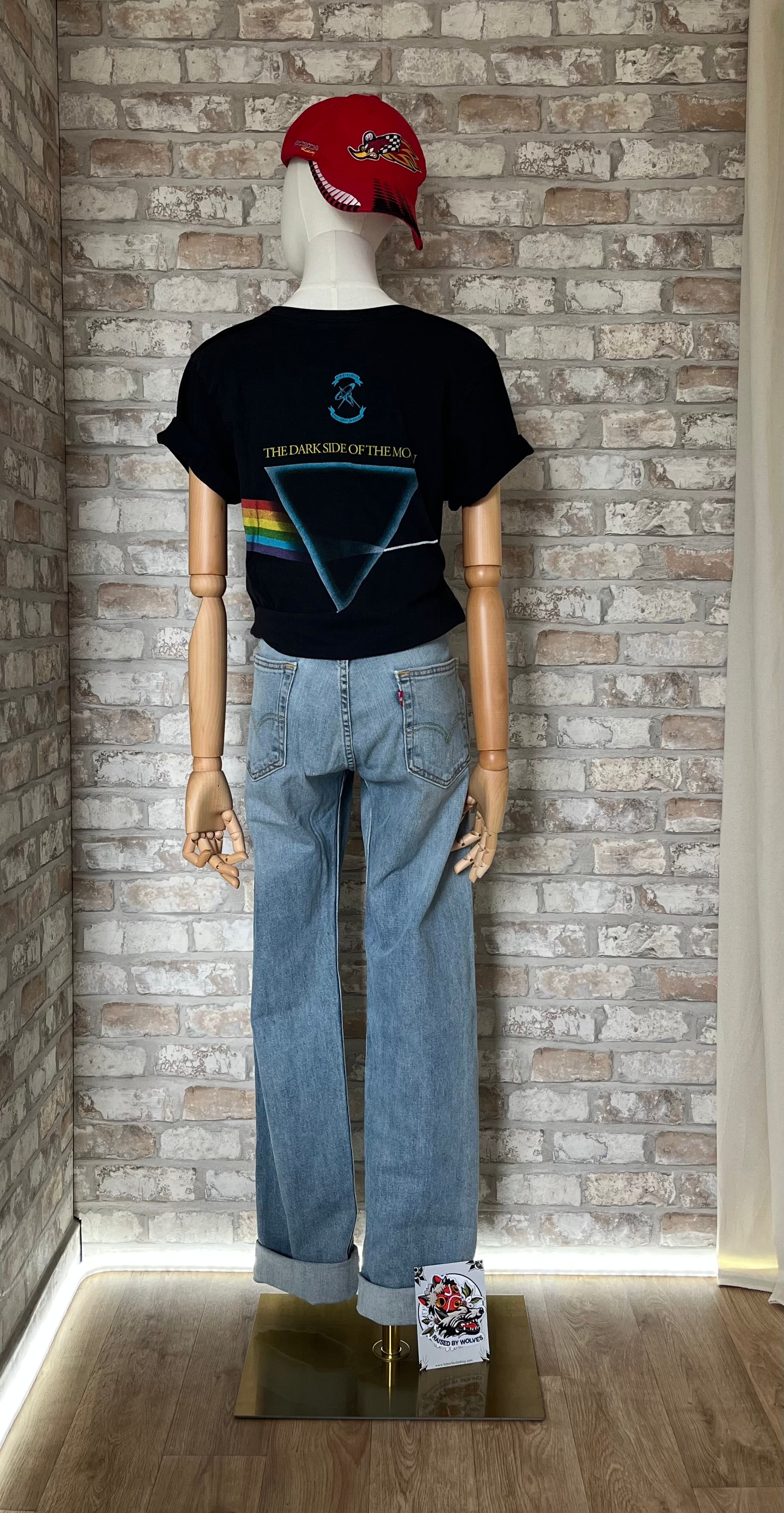 t-shirt Pink Floyd et jean levis 505 / dos // Patch La barbuda - Princesse Mononoké / Casquette Vintage  Honda racing