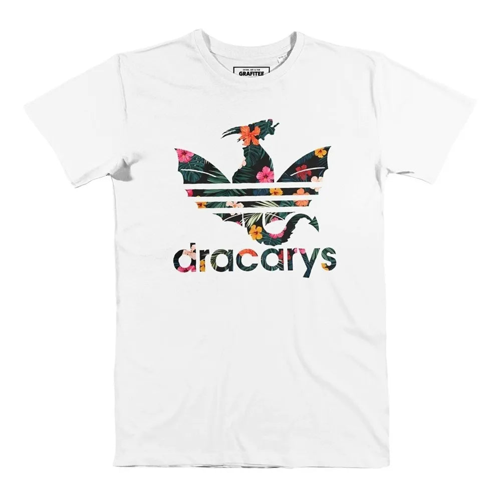 Tshirt Grafitee DRACARYS humour Game of thrones detourné à plat