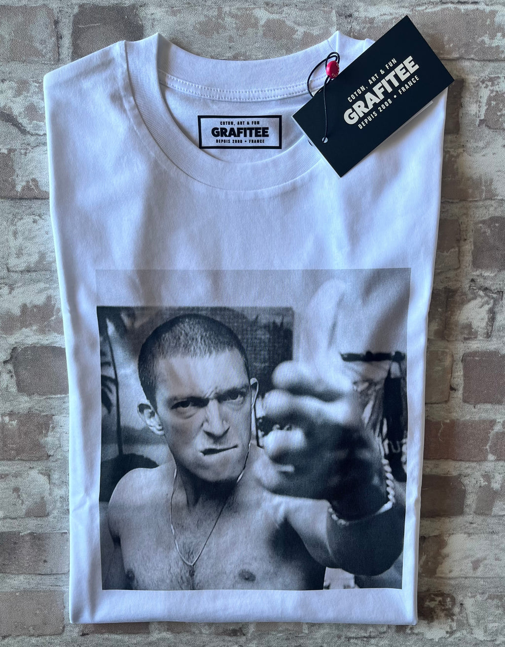 T-Shirt La Haine "C'est à moi que tu parles ?"- Vinz | Blanc - 2XL | Grafitee - Produit Neuf