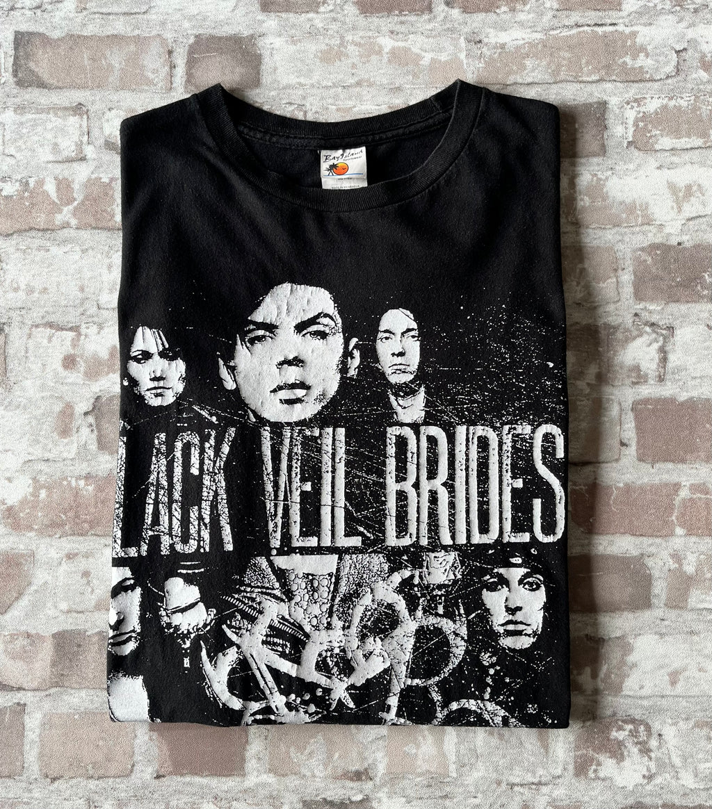 T-Shirt Black Veil Brides | Portrait Band | Merch Original Bay Island | Noir & Blanc