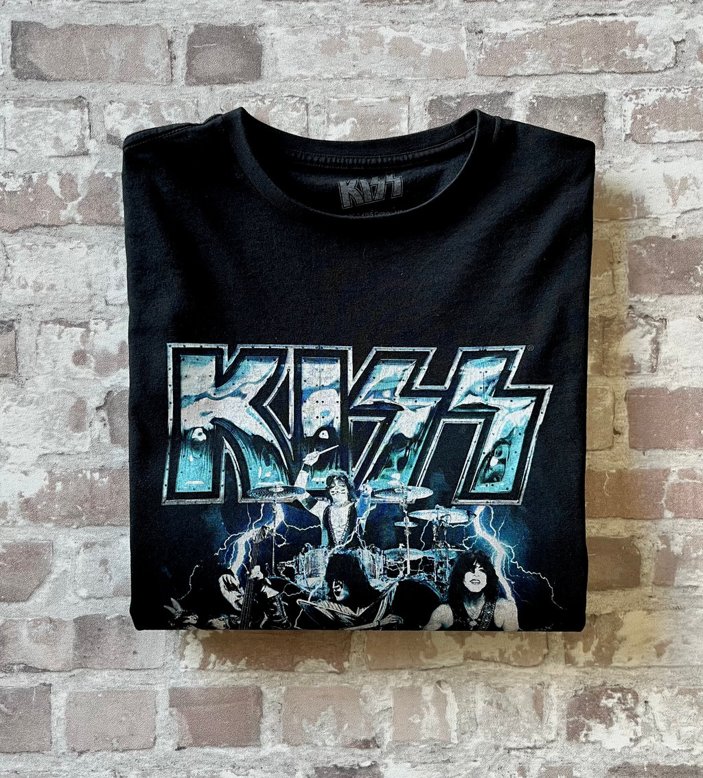T-Shirt KISS | Album Destroyer | Bleu Glacier & Noir