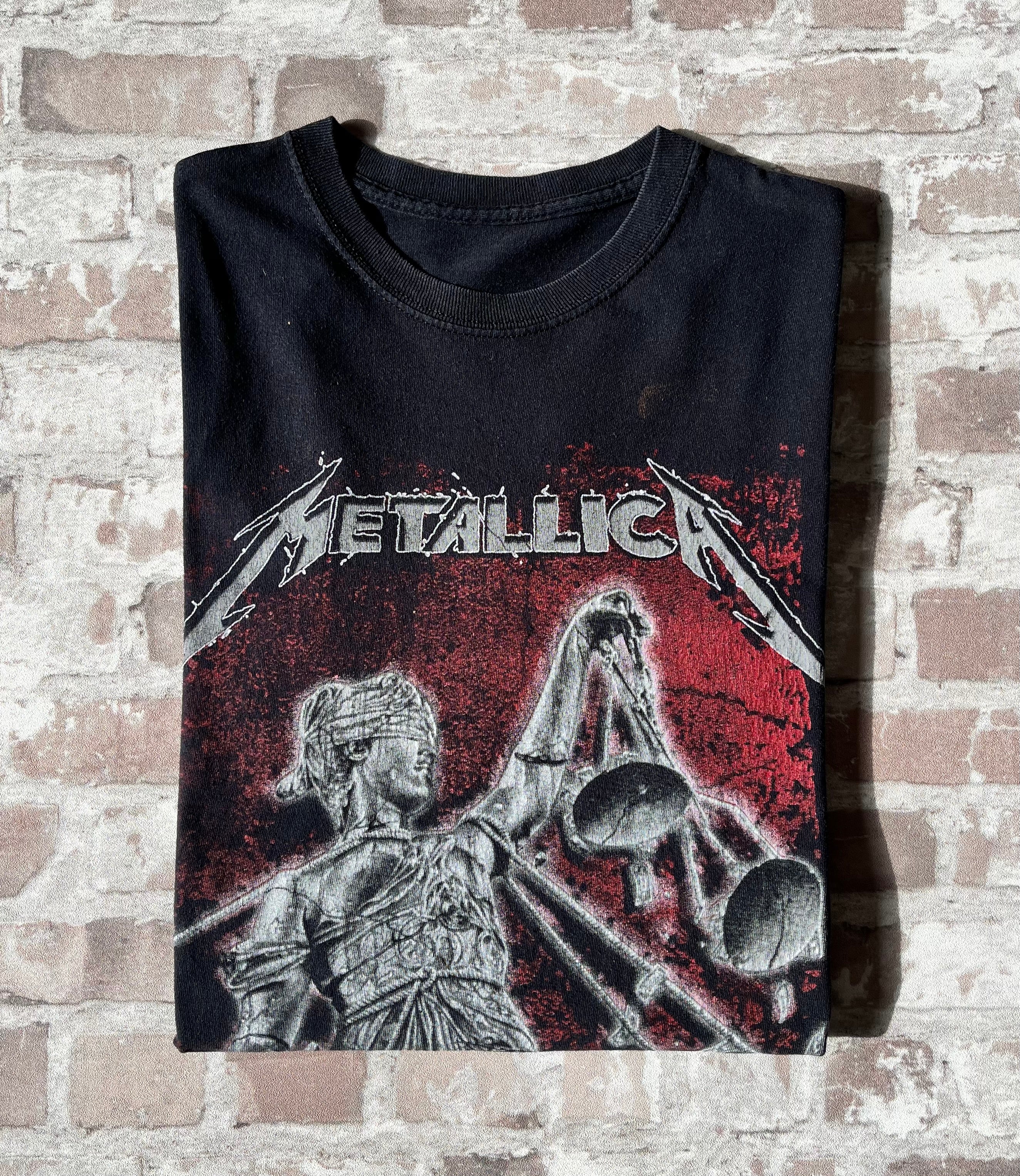 T-Shirt Metallica - And Justice For All | Faded Black & Red