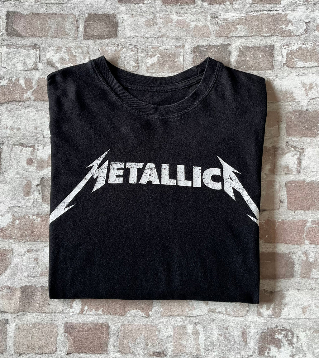 T-Shirt Metallica Blanc sur Noir | Style Vintage 90s