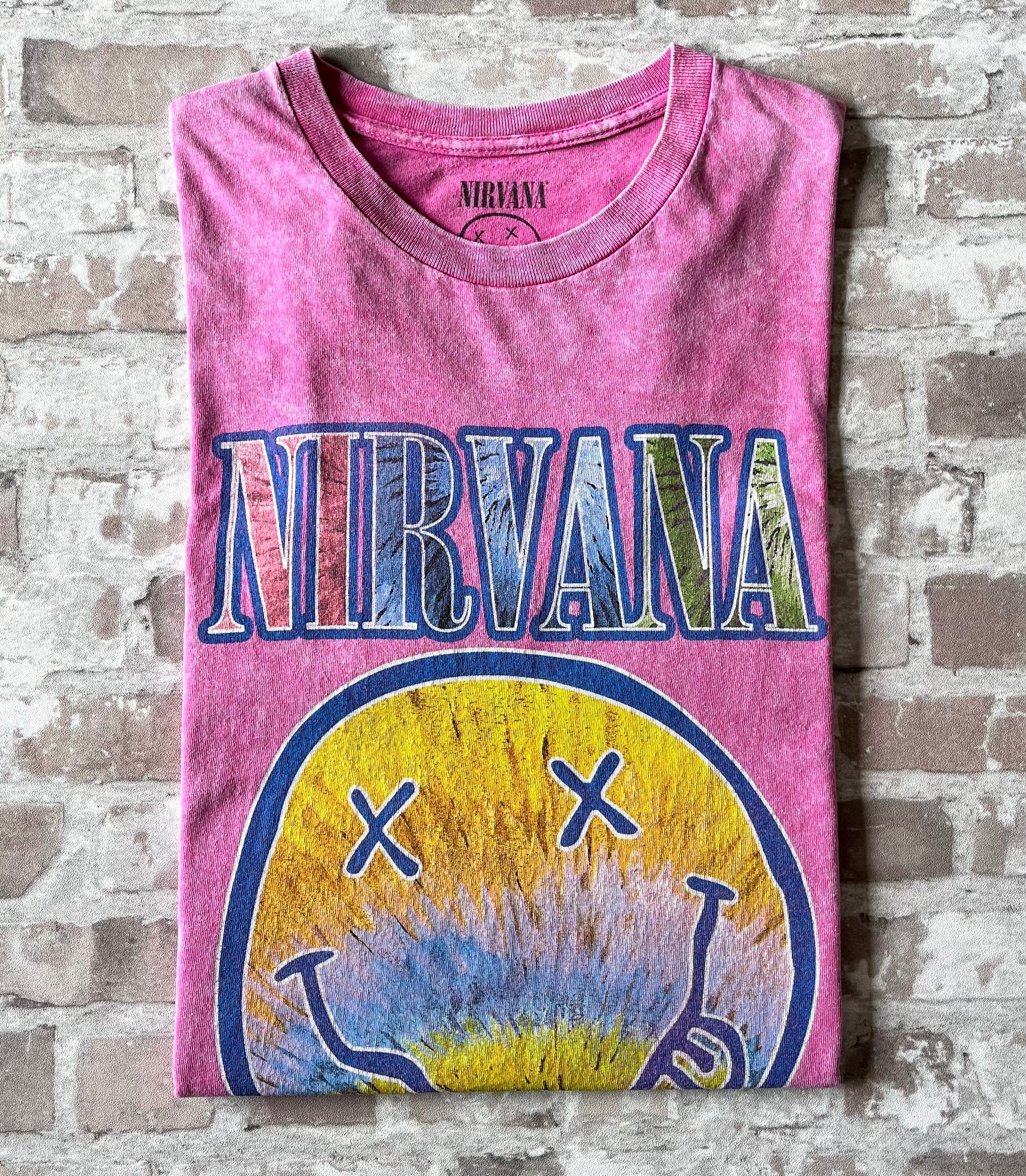T-Shirt NIRVANA | Nevermind | Pink Tie & Die | Vintage Acid Wash
