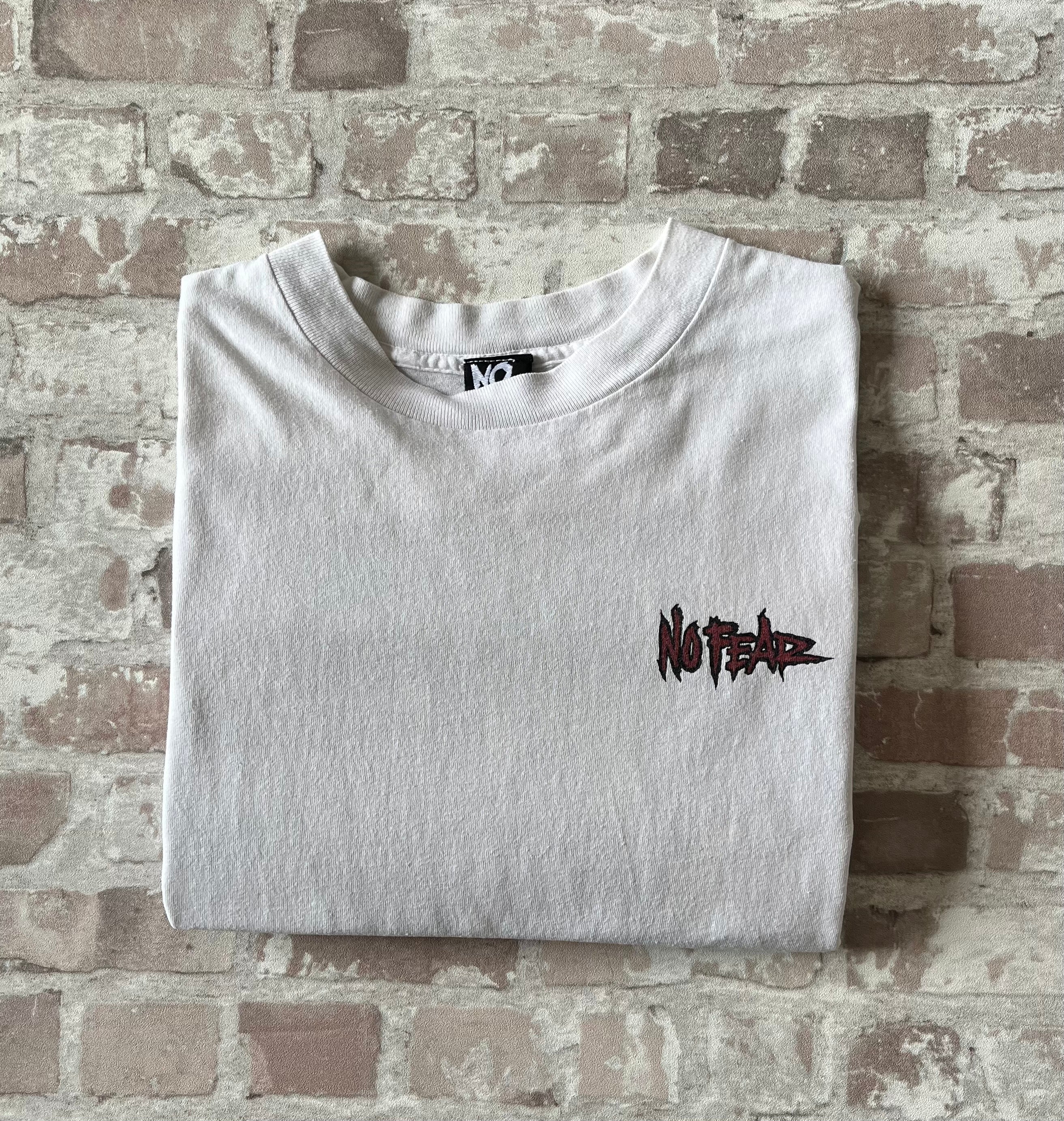 T-Shirt No Fear | White & Back Print "Limits Were Made To Be Broken" | Vintage 90s