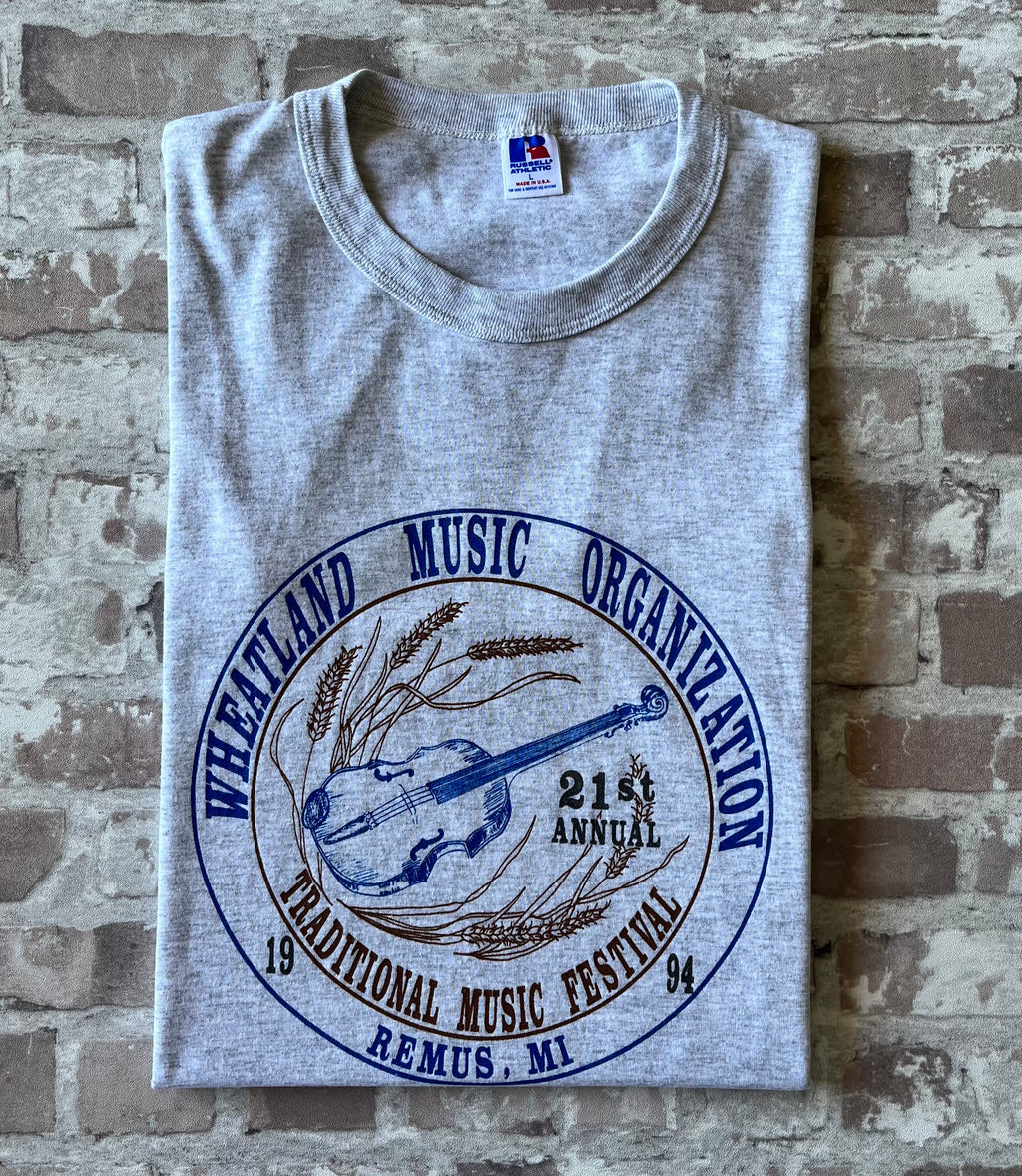 T-Shirt Vintage Russell Athletic | Wheatland Music Organization | Traditional Music Festival 1994 | 21st annual Remus | USA