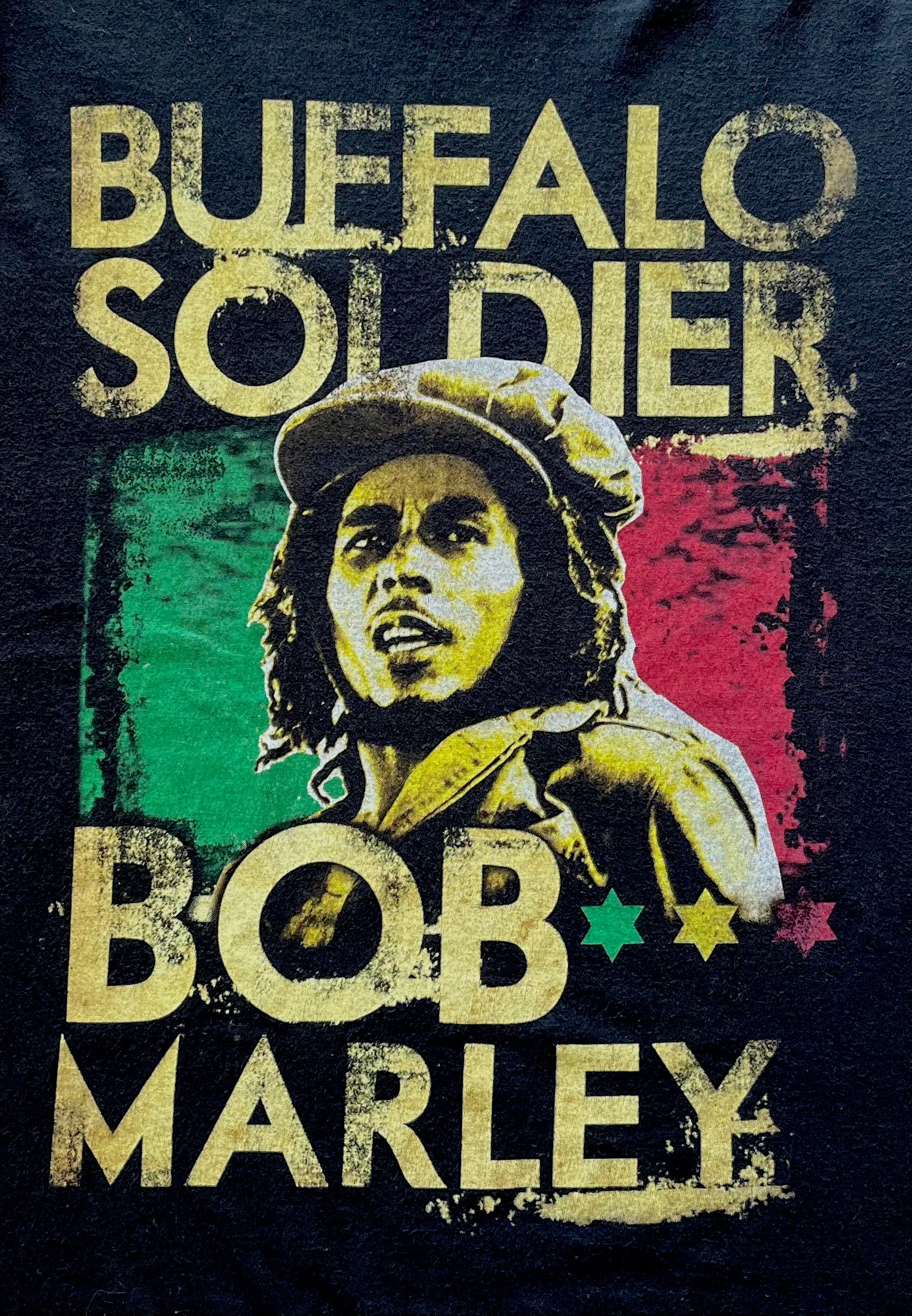 T-Shirt Bob Marley | Buffalo Soldier | Zion Rootswear / gros plan