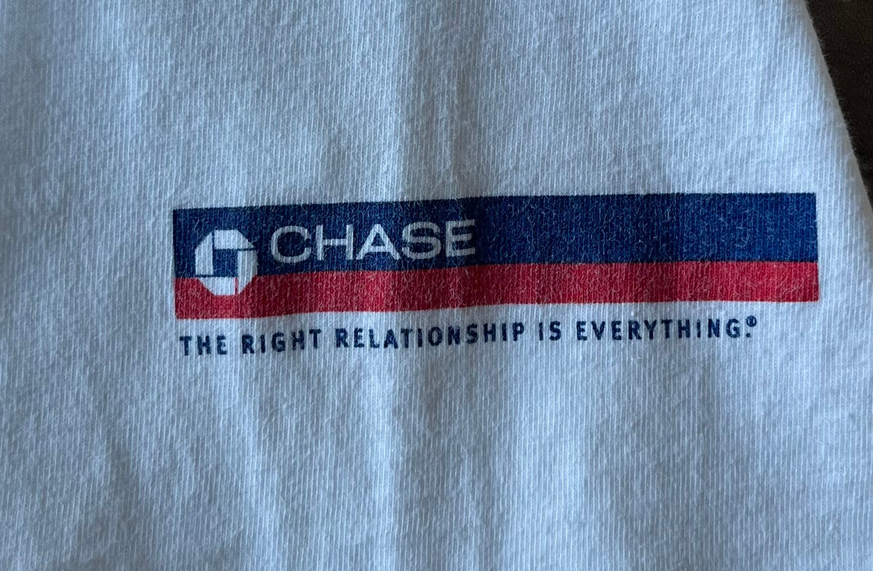 T-Shirt Vintage Jerzees Activewear | 90s | Chase Credit Card Advertising Tee | USA / détails imprimé