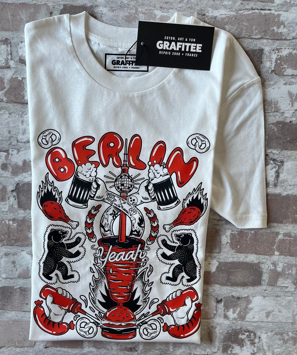 Tshirt Grafitee BERLIN à plat, plié
