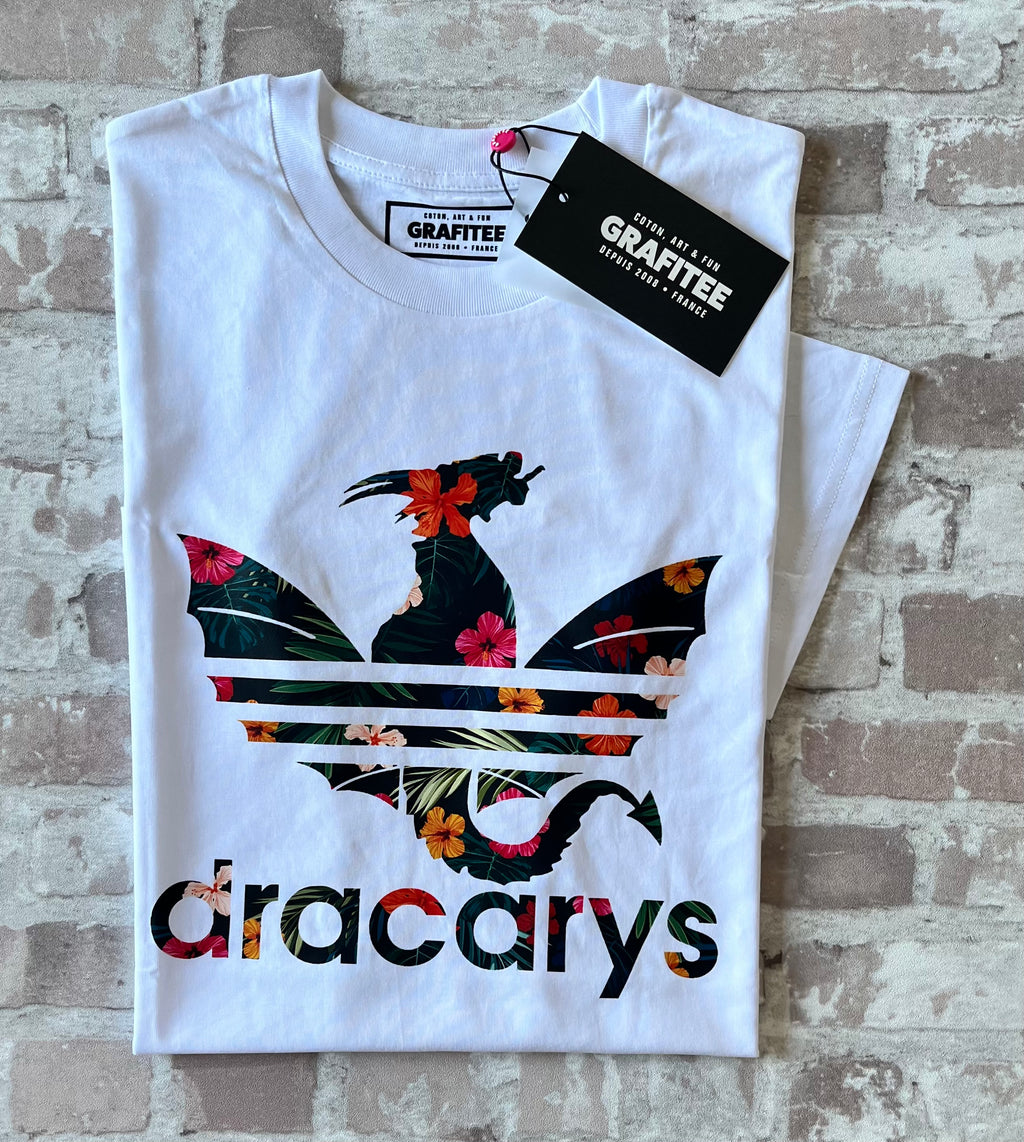 Tshirt Grafitee DRACARYS humour Game of thrones detourné à plat plié