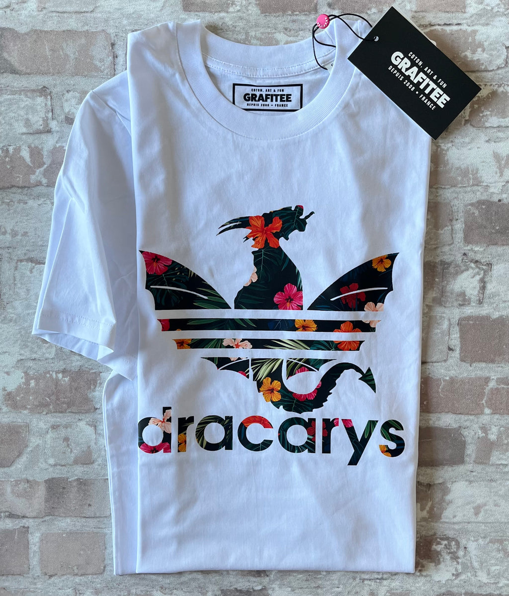 Tshirt Grafitee DRACARYS humour Game of thrones detourné à plat plié